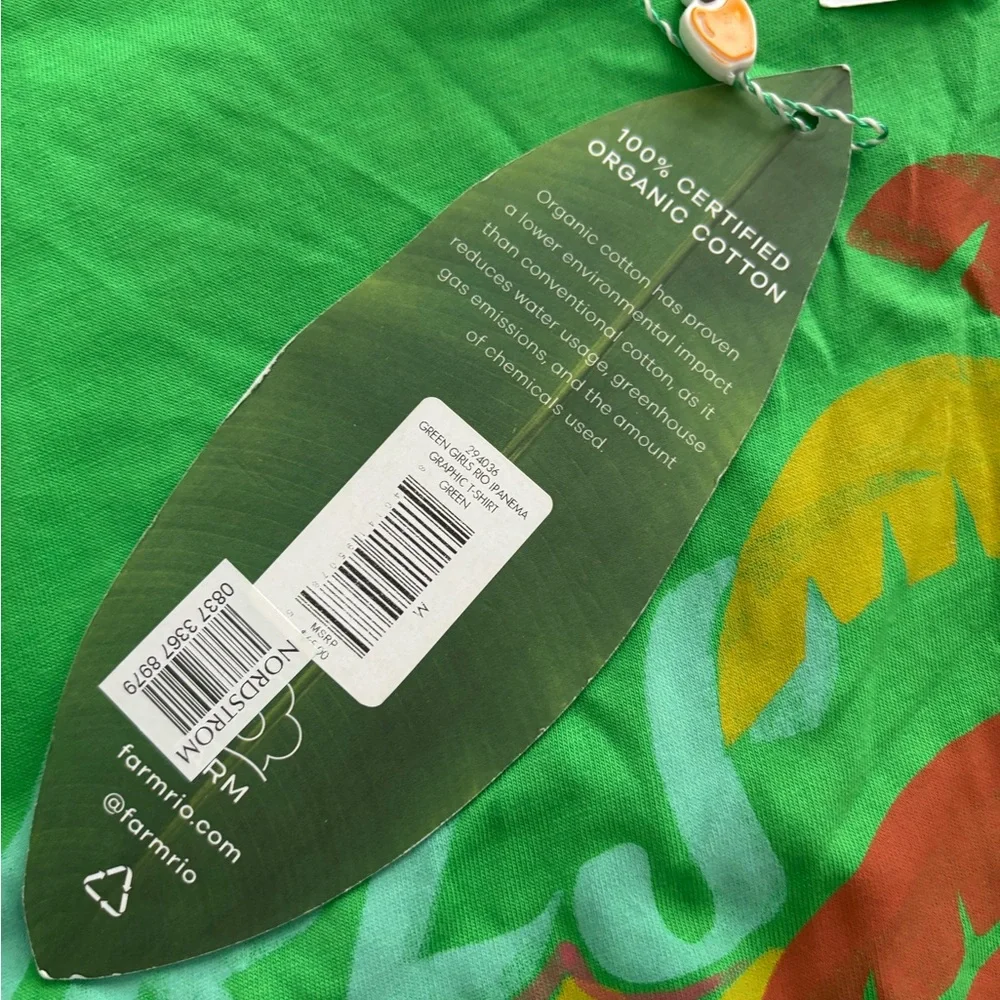 FARM Rio Green Tee with Colorful Graphic NWT - Picture 3 of 3